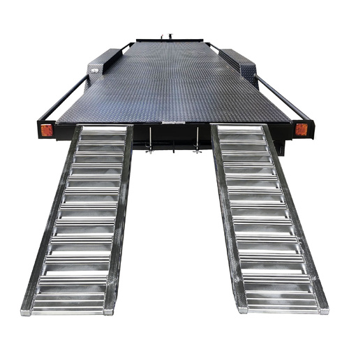 4 Tonne 2.4 Metre X 500mm Aluminium Loading Ramps Heavy Duty Rubber Track Use