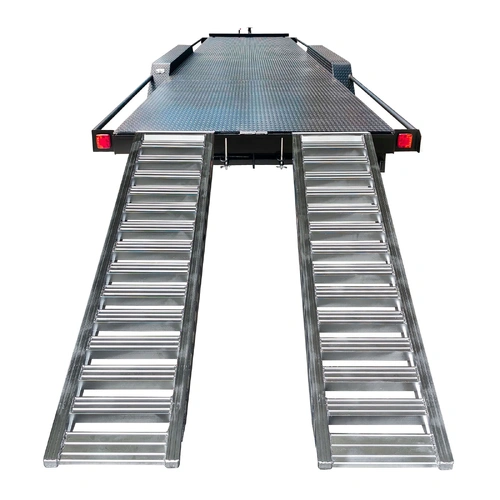 2 Tonne 2.7 Metre X 500mm Aluminium Loading Ramps Heavy Duty Rubber Track Use