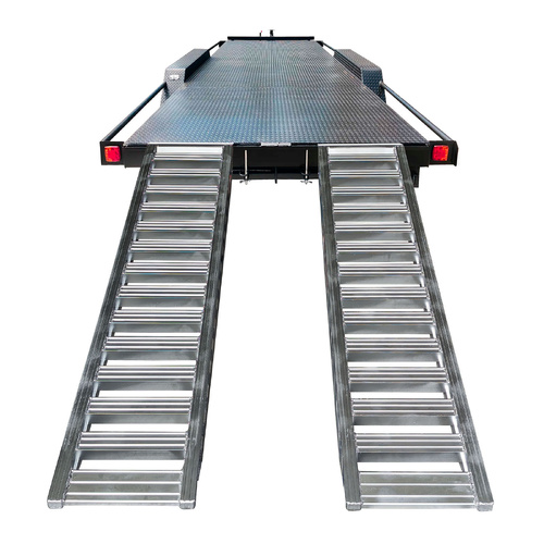 4 Tonne 3 Metre X 500mm Aluminium Loading Ramps Heavy Duty Rubber Track Use