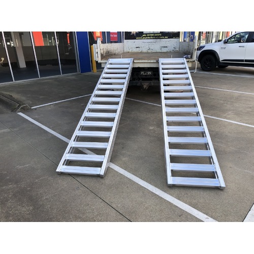 6 Tonne 3.5 Metre X 495mm Aluminium Loading Ramps Heavy Duty Rubber Tracked Only