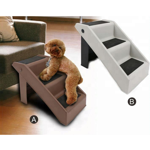 Folding Pet / Dog 3 Step Ladder Light Weight - Colour Brown
