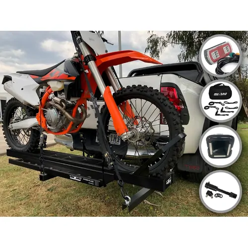 Mo-Tow 1.5M Motocross / Motorcycle Bike Carrier - 1500mm - BLACK EDITION- Suitable for up to 125cc - With Options