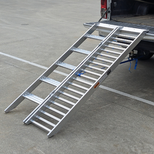 Aluminium Step Motorcycle Ramp 185cm 748KG Combined Capacity