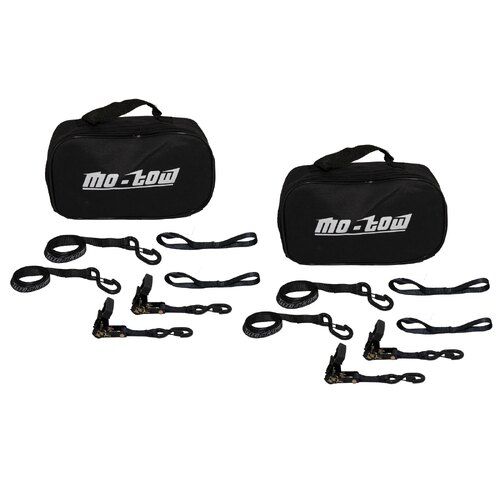 2 x MoTow ratcheting Tie Down Strap motorbike motorcycles motocross with soft loops