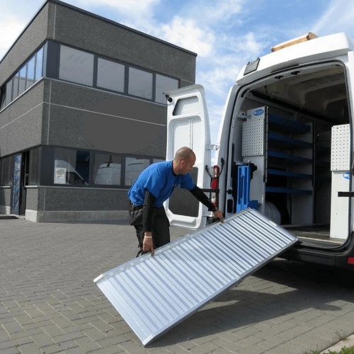 7Ft / 2100Mm x 80cm Aluminium Ramp Folds To 1018Mm Access Wheelchairs Disability 400Kg